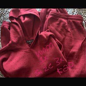 Almost Famous Berry Red Hoodie & Jogger Set